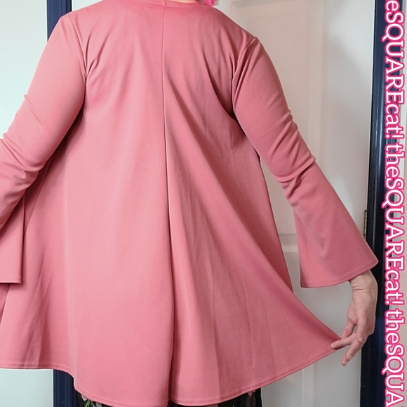 Alley Cat Betsey Johnson long bell sleeves tunic length open front cardigan 70s - Picture 6 of 7